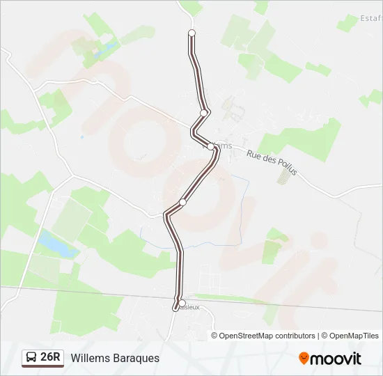 26R Bus Line Map