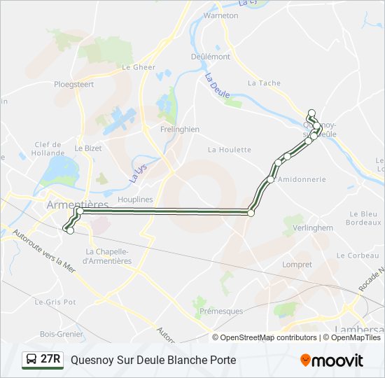 27R bus Line Map