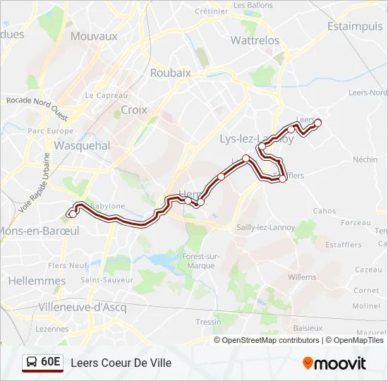 60E Bus Line Map