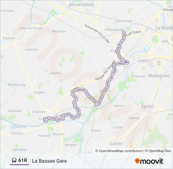 61R Bus Line Map