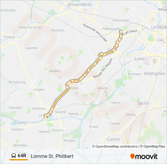 64R Bus Line Map