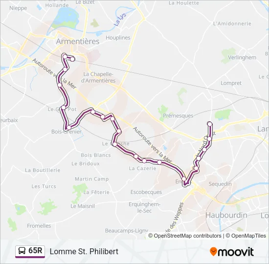 65R Bus Line Map