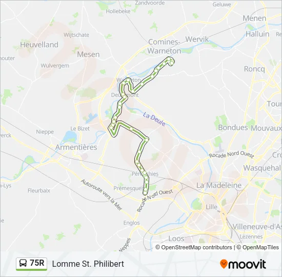 75R Bus Line Map