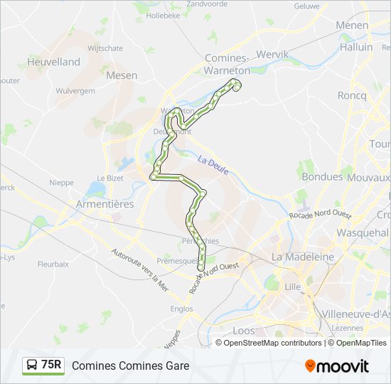 75R bus Line Map