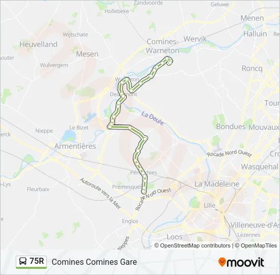 75R Bus Line Map