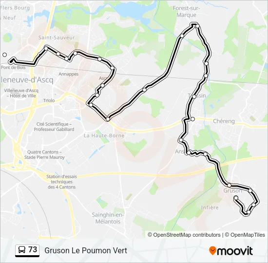 73 Bus Line Map