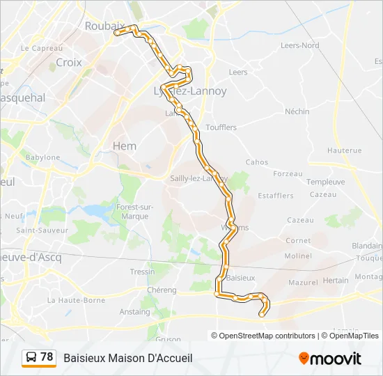 78 Bus Line Map