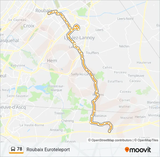 78 Bus Line Map