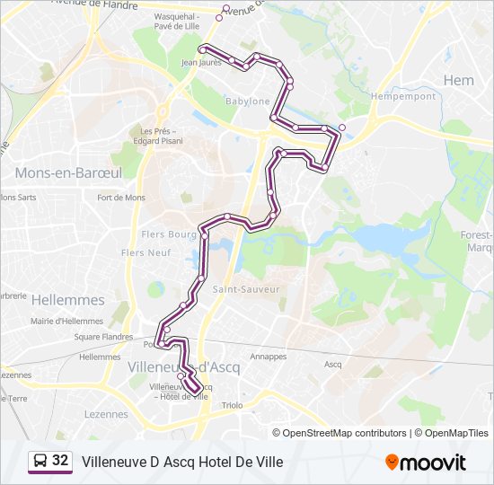 Mapa de 32 de autobús