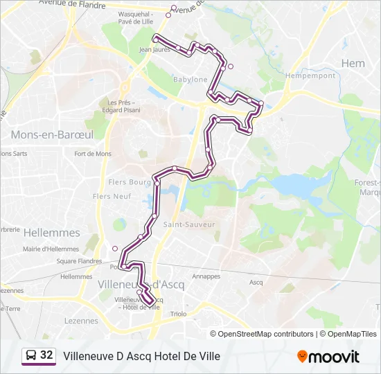 32 Bus Line Map