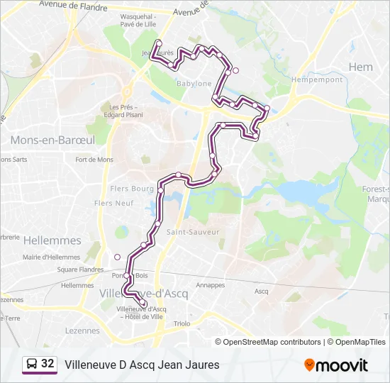 32 Bus Line Map