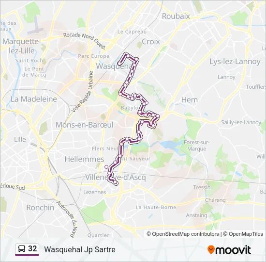 32 Bus Line Map