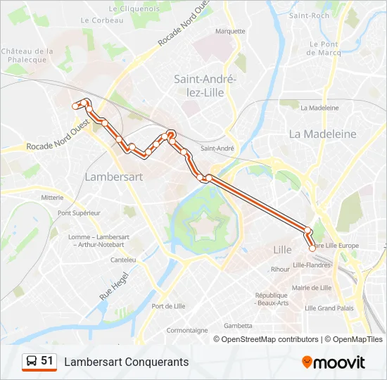 51 Bus Line Map
