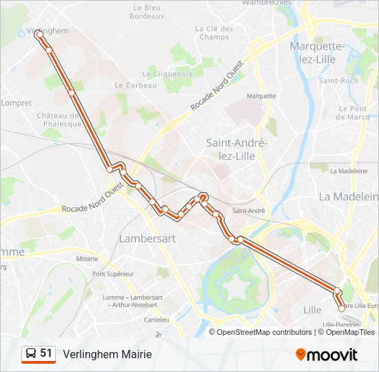 51 Bus Line Map
