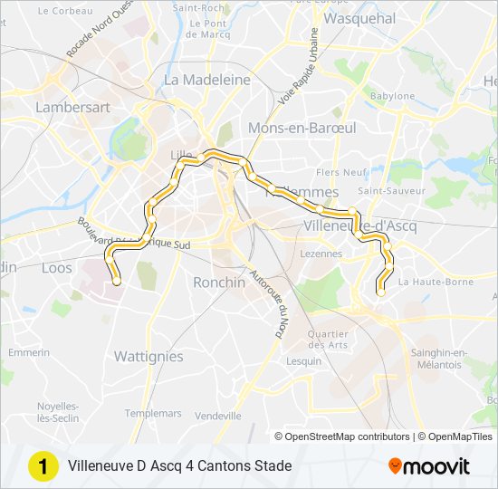 M1 metro Line Map