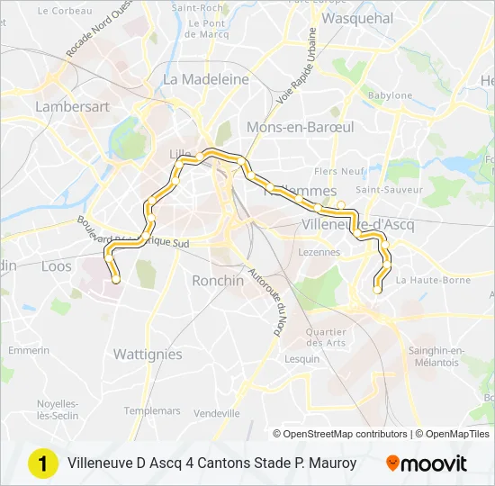 M1 Metro Line Map