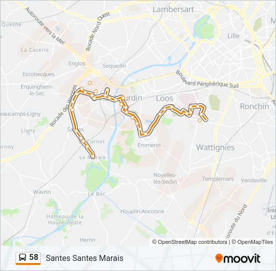 58 Bus Line Map