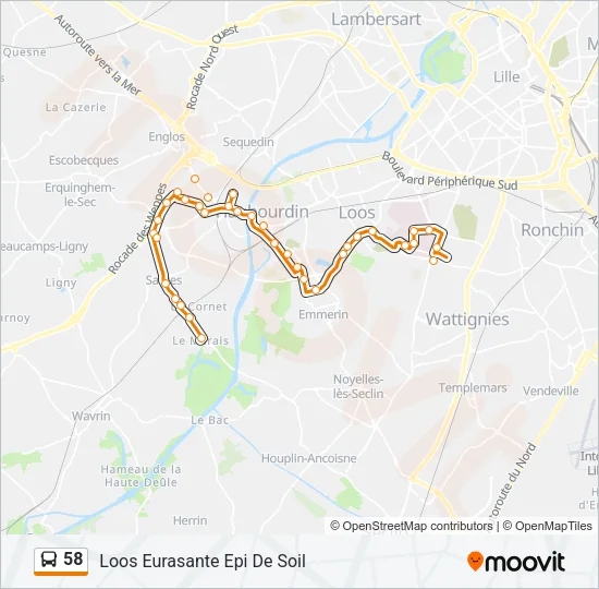 58 Bus Line Map