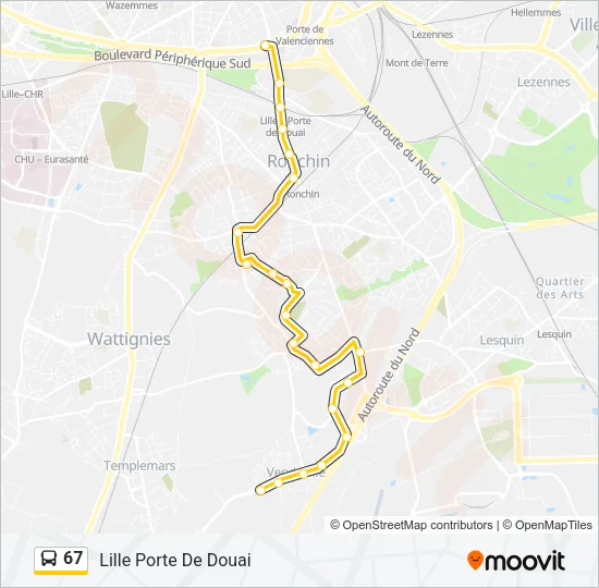 67 Bus Line Map