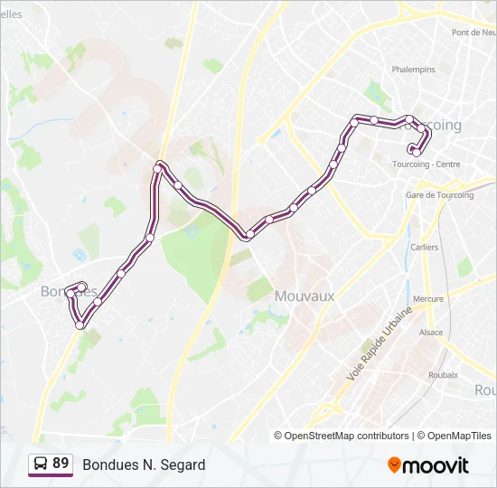 89 Bus Line Map