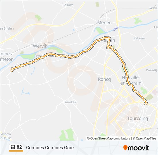 Mapa de 82 de autobús