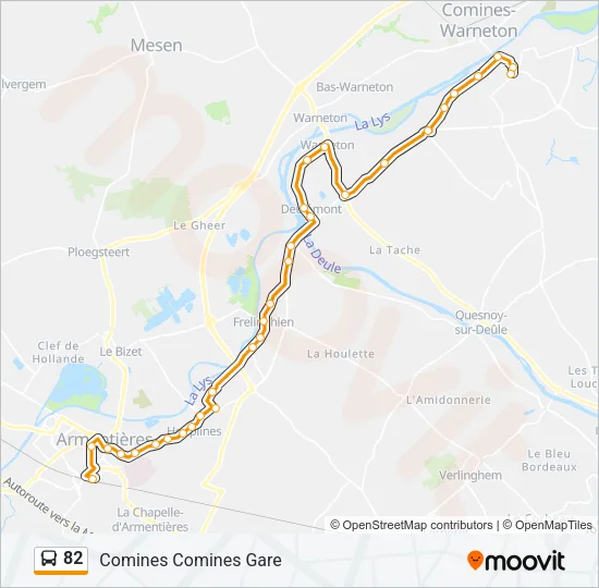 82 Bus Line Map