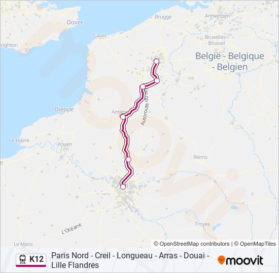 Mapa de K12 de tren