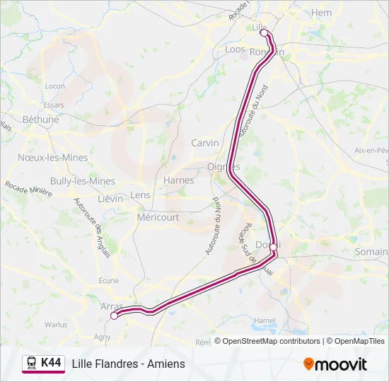 K44 Train Line Map
