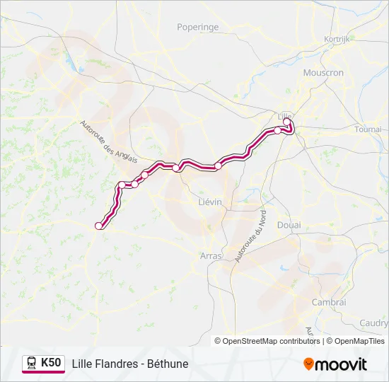 K50 Train Line Map
