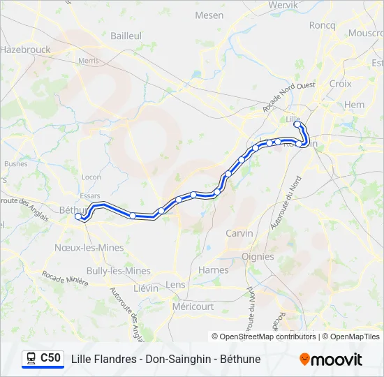 C50 Train Line Map