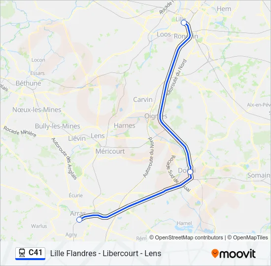 C41 Train Line Map