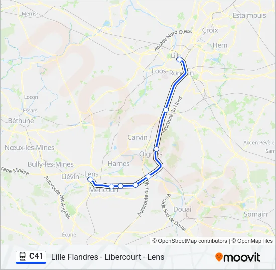 C41 Train Line Map