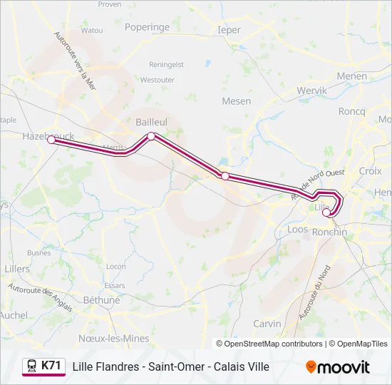 K71 Train Line Map