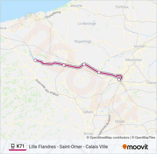 K71 Train Line Map