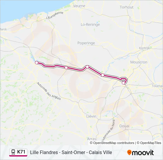 K71 Train Line Map