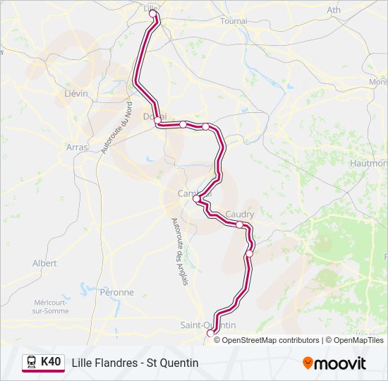 Plan de la ligne K40 de train