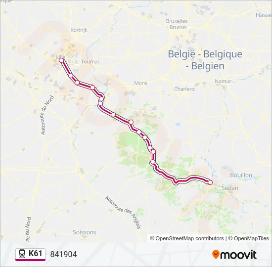 K61 Train Line Map