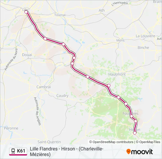 K61 Train Line Map