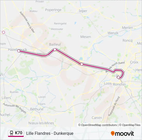 K70 Train Line Map