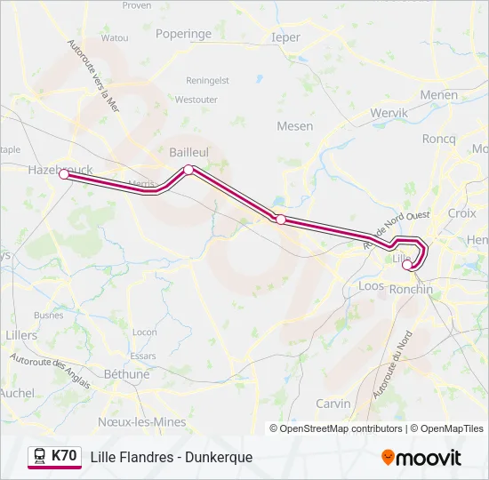 K70 Train Line Map