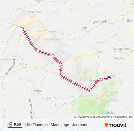 K60 Train Line Map