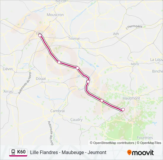 K60 Train Line Map