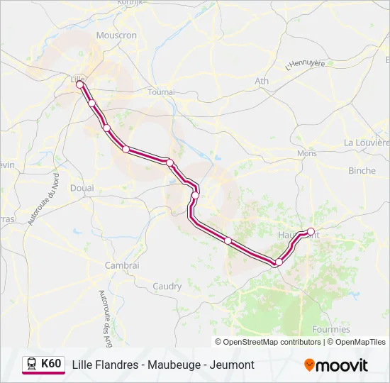K60 Train Line Map