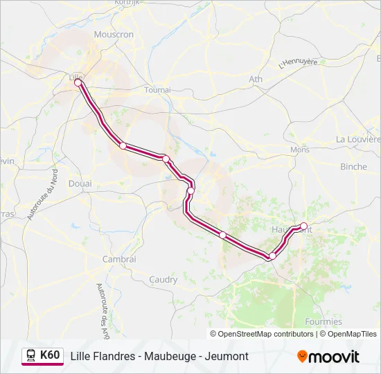 K60 Train Line Map
