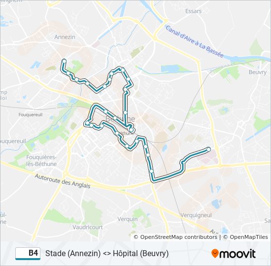 B4 bus Line Map