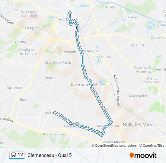 12 Bus Line Map