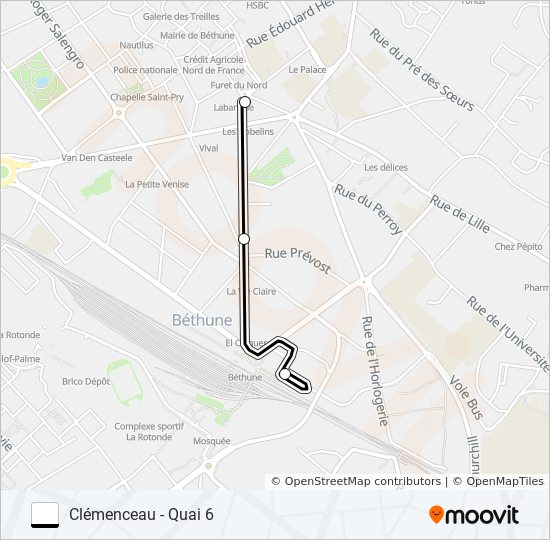 Plan de la ligne NAVETTE CENTRE-VILLE de bus