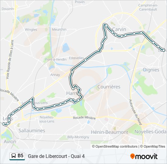 B5 bus Line Map