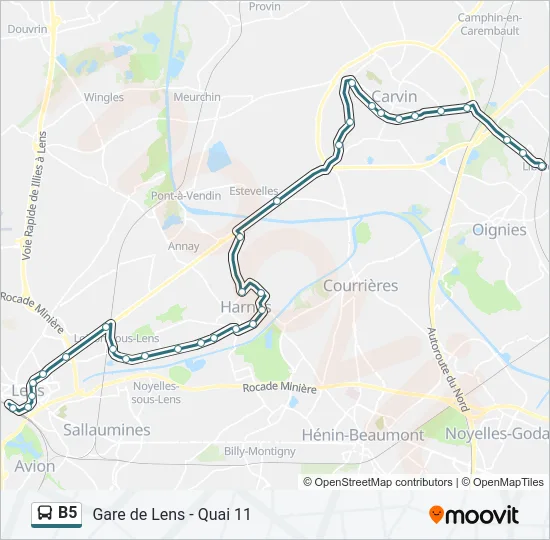 B5 Bus Line Map