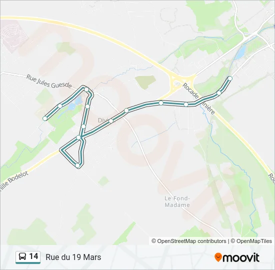 14 Bus Line Map
